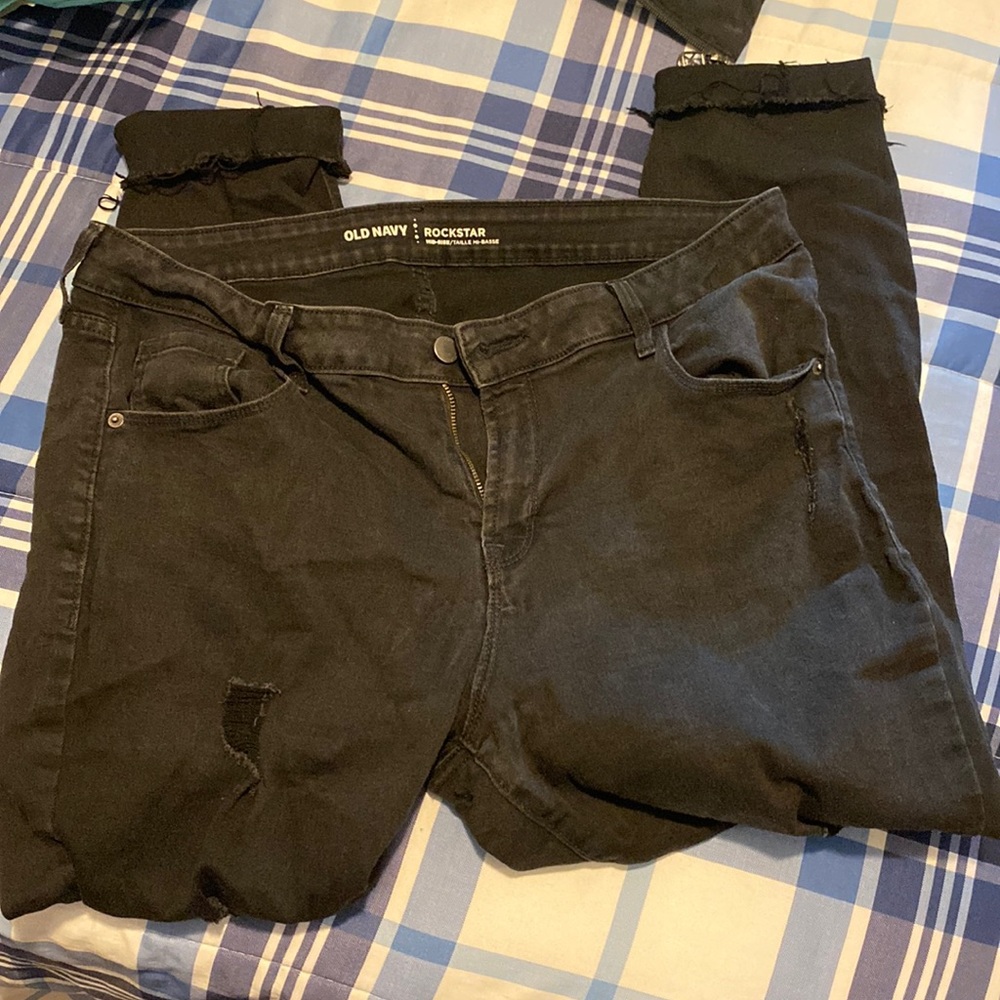 Black distress jeans from old navy